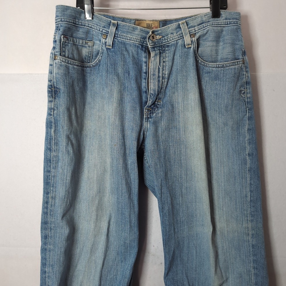 BKE Austin Mens Jeans Light Wash Straight Leg Denim 36 Long 100% Cotton